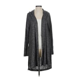 Athleta Gray Draped Hooded Cardigan Sweater Duster Long Sleeve Size S